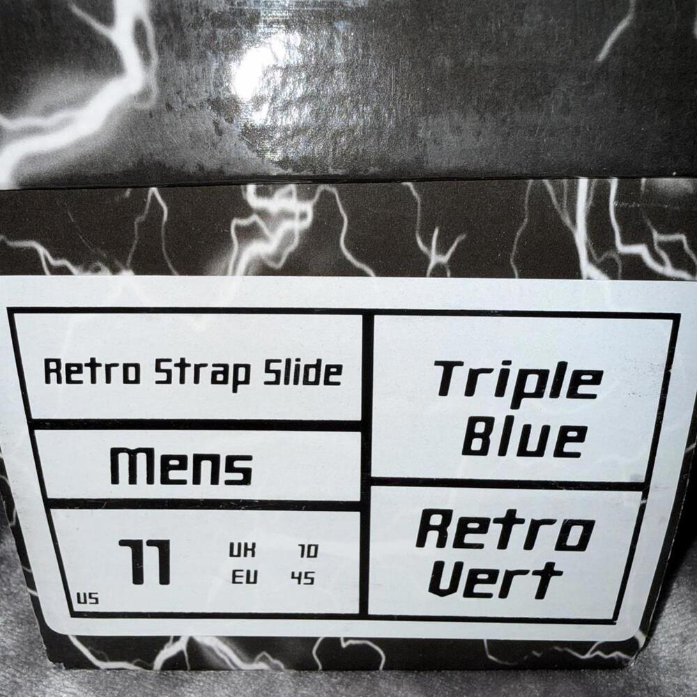 Retro Vert Triple Blue Slides — Size 11